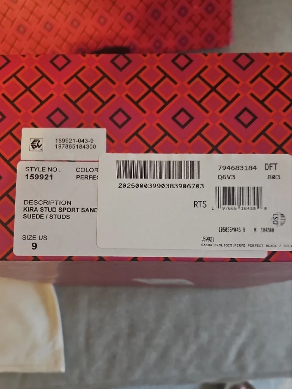 NWT Tory Burch Black Studded Platform Sandals with Logo Accent Kira